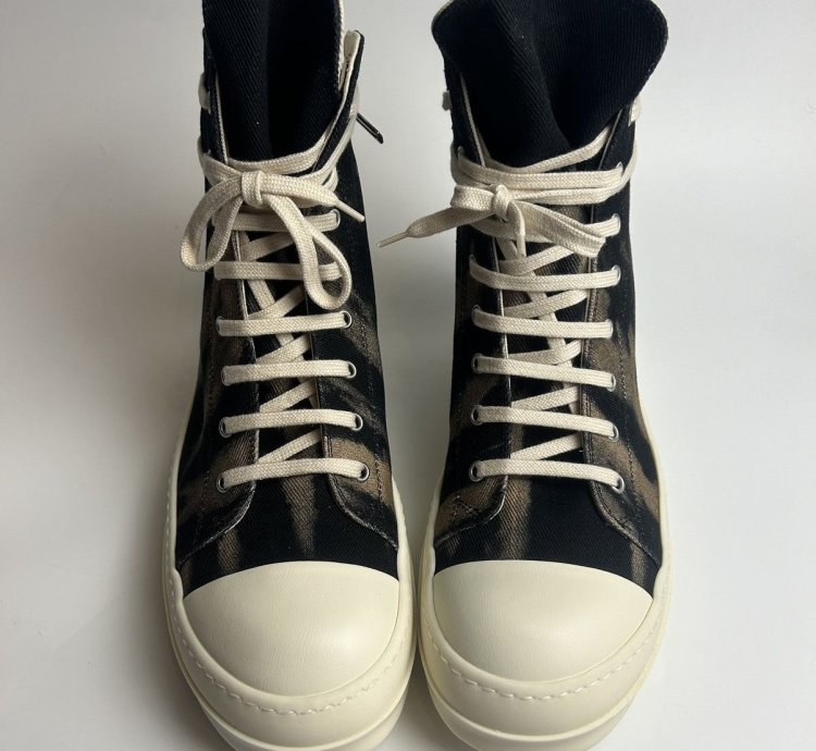 Rick Owens Ramones High Drkshdw Black Terra Tie Dye