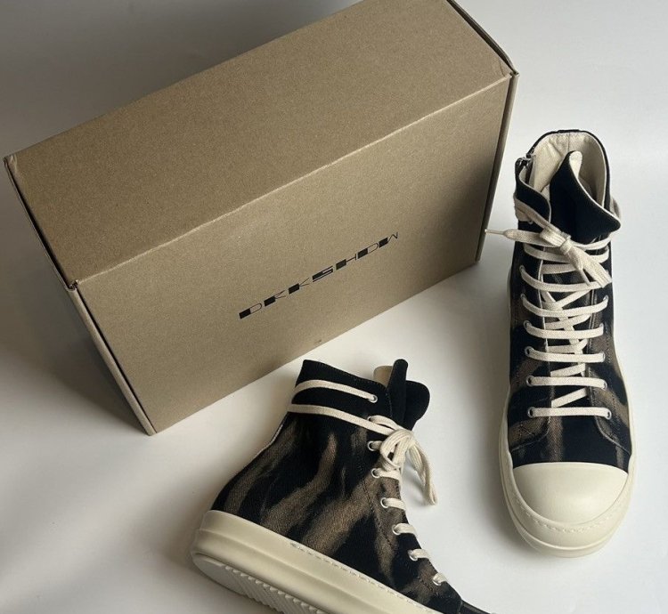 Rick Owens Ramones High Drkshdw Black Terra Tie Dye