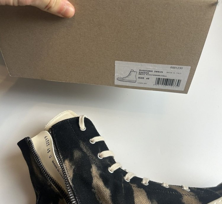 Rick Owens Ramones High Drkshdw Black Terra Tie Dye