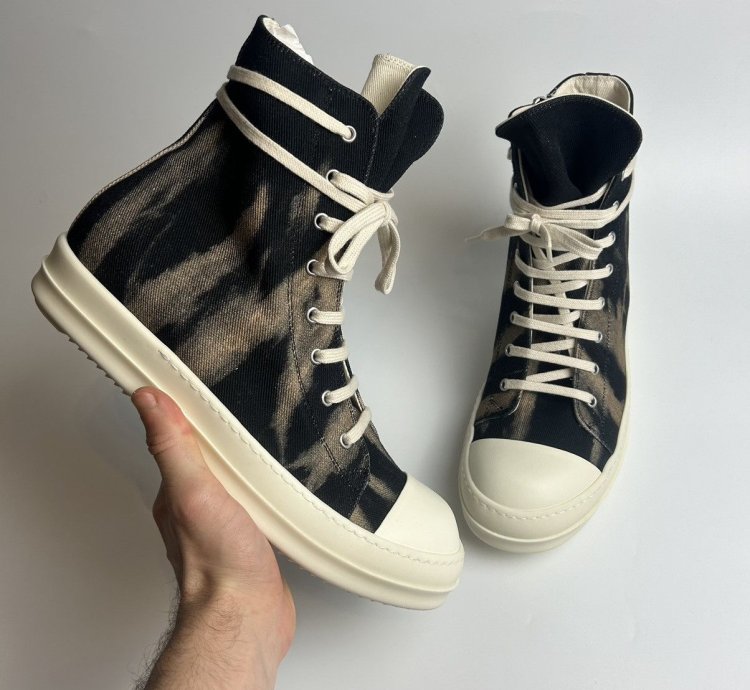 Rick Owens Ramones High Drkshdw Black Terra Tie Dye