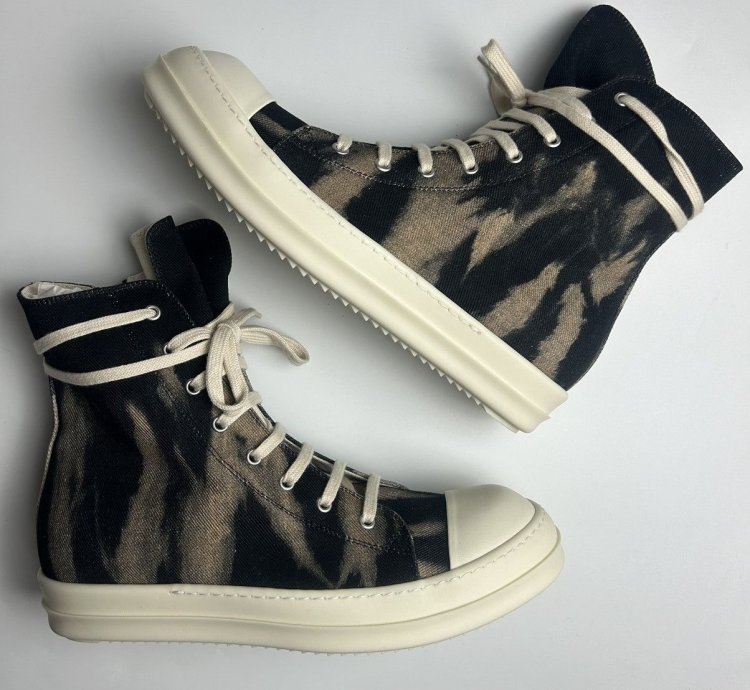 Rick Owens Ramones High Drkshdw Black Terra Tie Dye