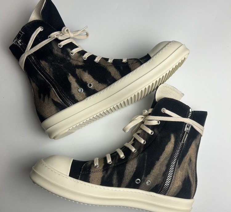 Rick Owens Ramones High Drkshdw Black Terra Tie Dye