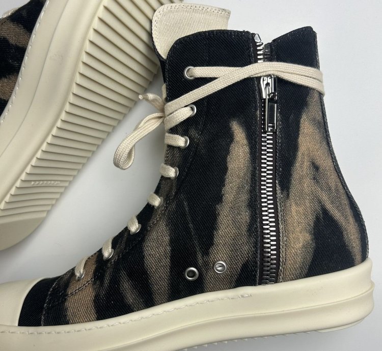 Rick Owens Ramones High Drkshdw Black Terra Tie Dye