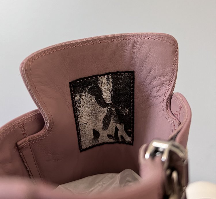 Rick Owens Ramones High in Dusty Pink Leather