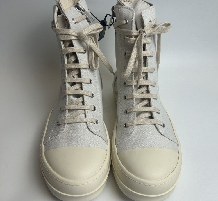 Rick Owens Ramones High License Plate Dirty White