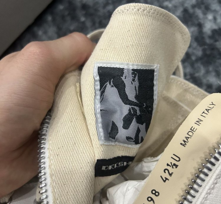 Rick Owens Ramones High License Plate Dirty White