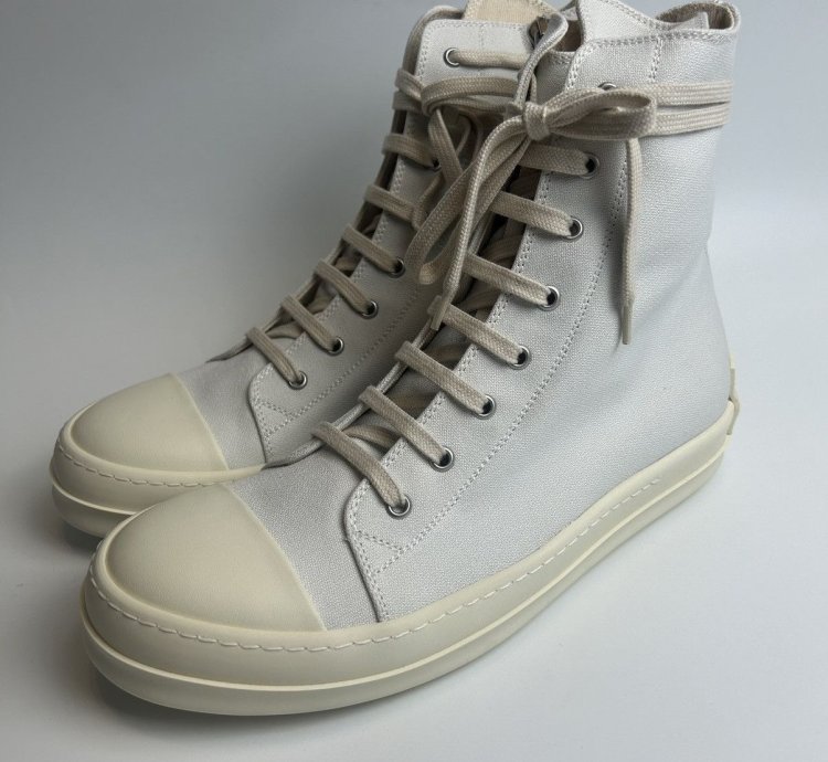 Rick Owens Ramones High License Plate Dirty White