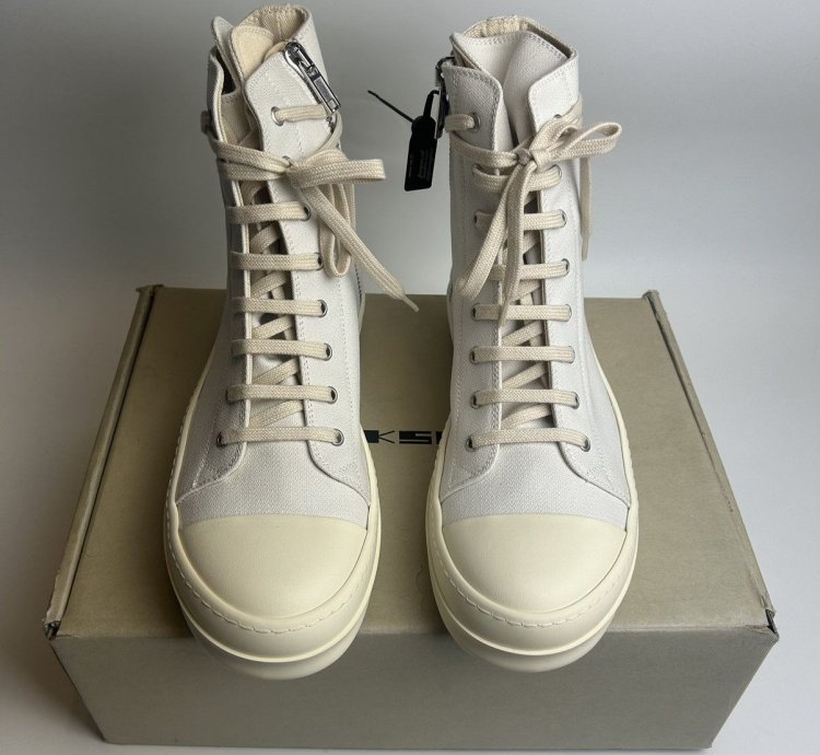Rick Owens Ramones High License Plate Dirty White