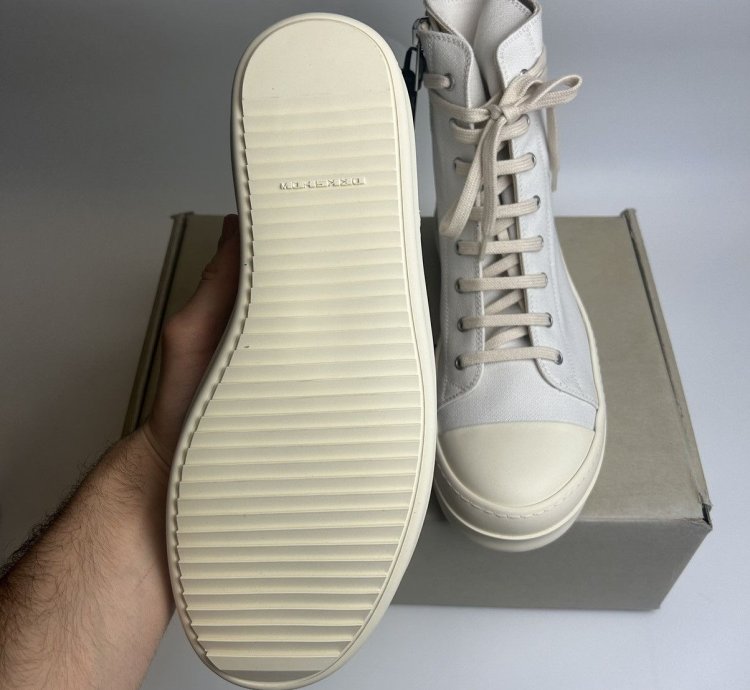 Rick Owens Ramones High License Plate Dirty White
