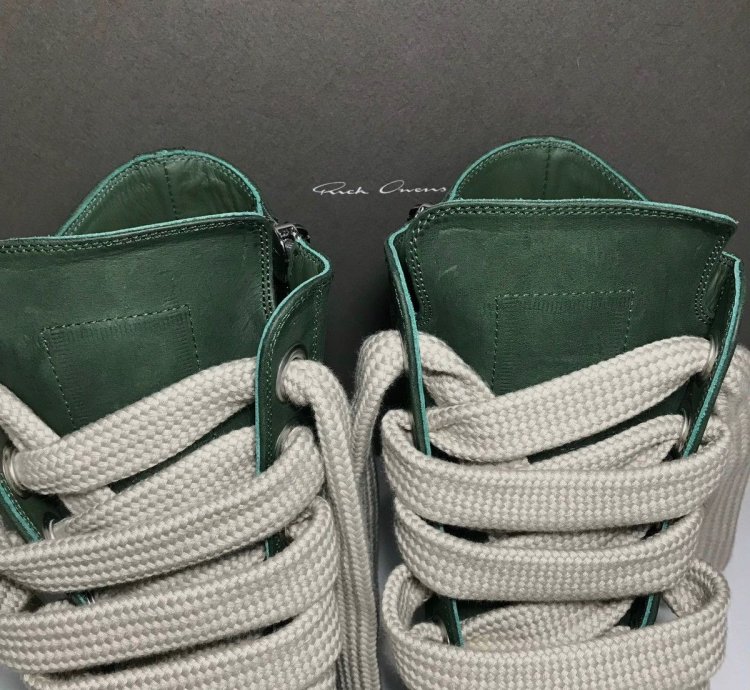 RICK OWENS RAMONES JUMBO LACE HIGH SNEAKER EDFU GREEN