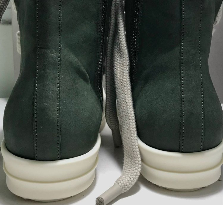 RICK OWENS RAMONES JUMBO LACE HIGH SNEAKER EDFU GREEN