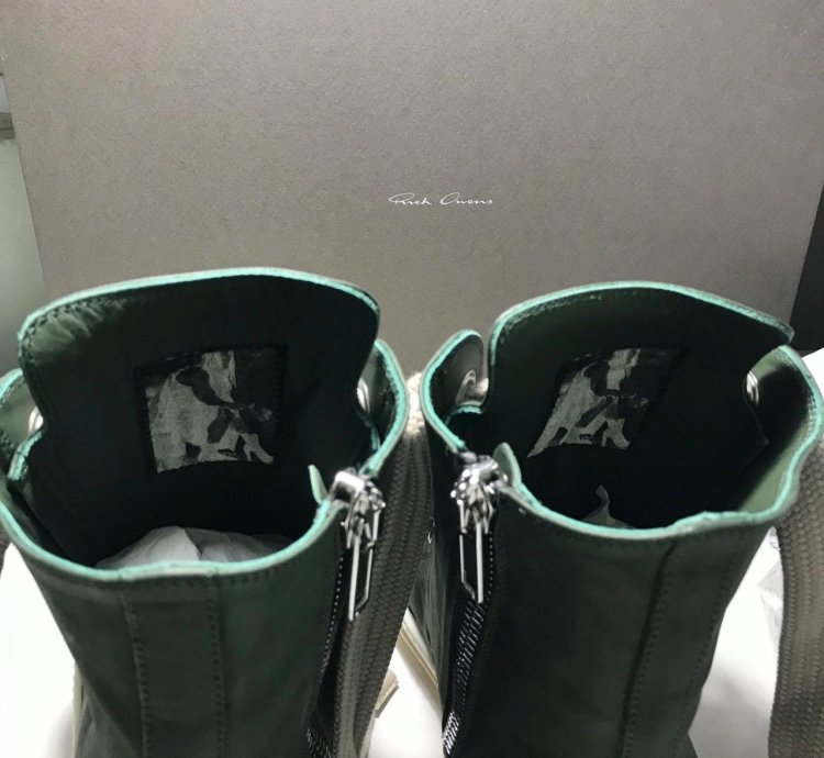 RICK OWENS RAMONES JUMBO LACE HIGH SNEAKER EDFU GREEN