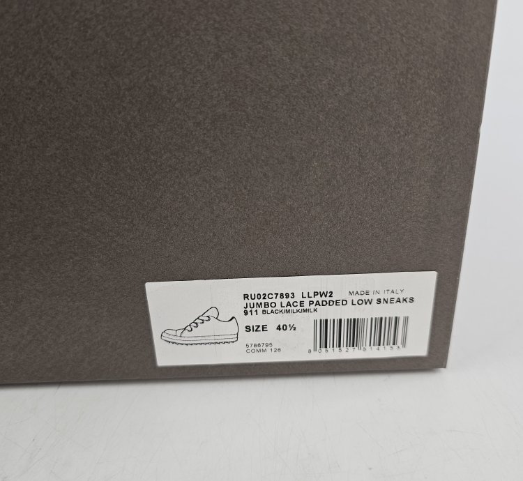 Rick Owens Ramones Jumbo Laces Sneakers New FW23 Size 40 5