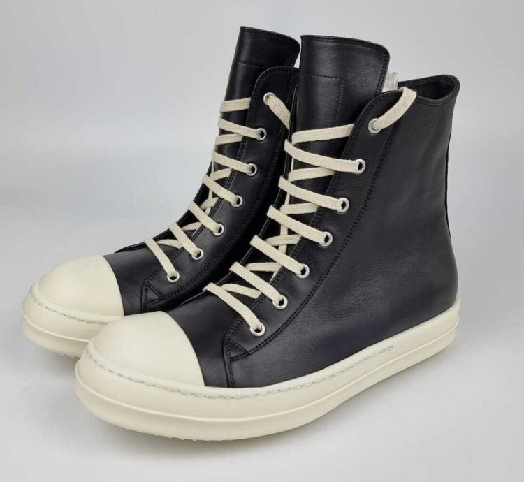 Rick Owens Ramones Leather High Top Sneakers New FW23