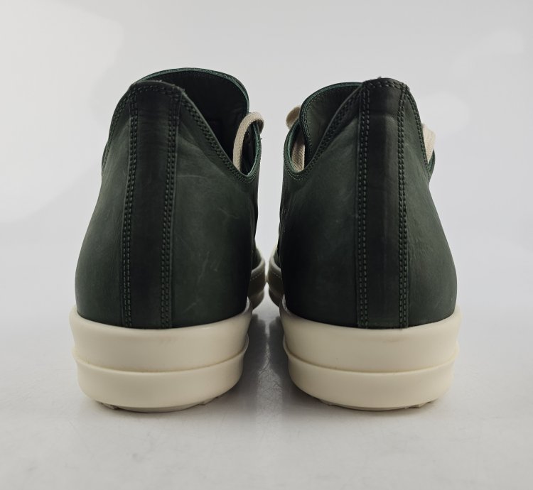 Rick Owens Ramones Leather Moss Milk Sneakers New 42 5