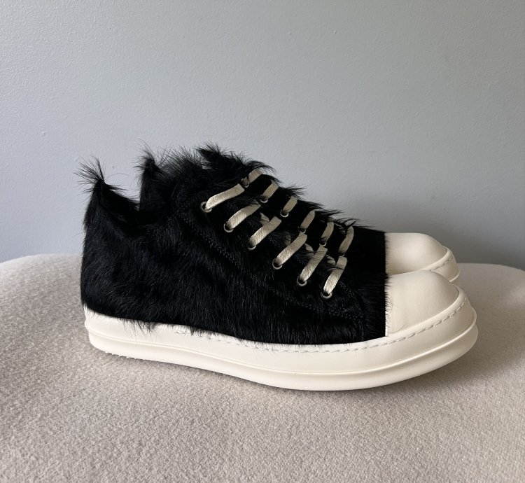 Rick Owens Ramones Lows in Black Fur