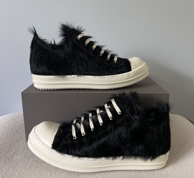 Rick Owens Ramones Lows in Black Fur