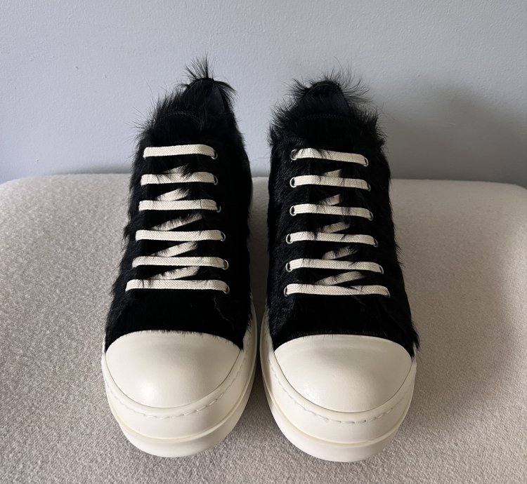 Rick Owens Ramones Lows in Black Fur