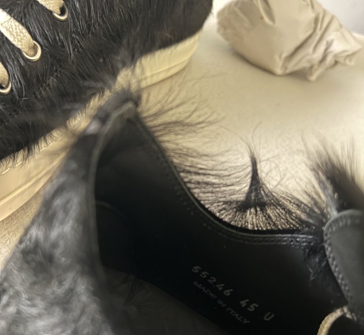Rick Owens Ramones Lows in Black Fur