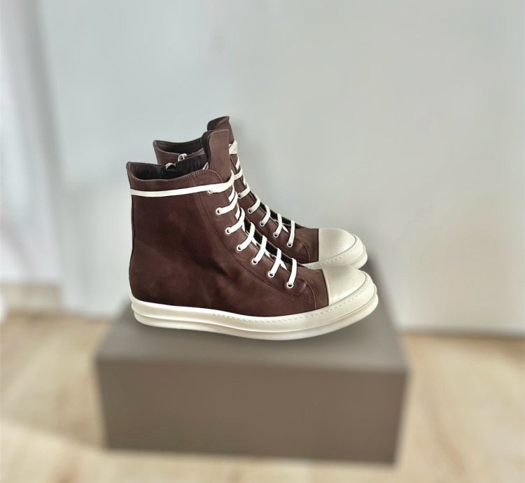 Rick Owens Ramones Mainline Waxed Nubuck Brown US14 EU47