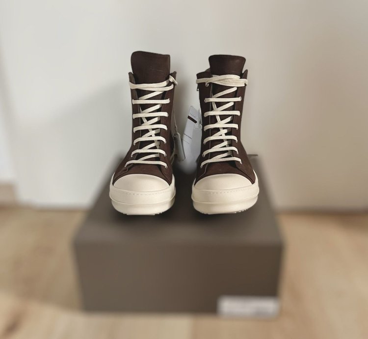 Rick Owens Ramones Mainline Waxed Nubuck Brown US14 EU47