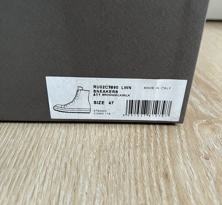 Rick Owens Ramones Mainline Waxed Nubuck Brown US14 EU47
