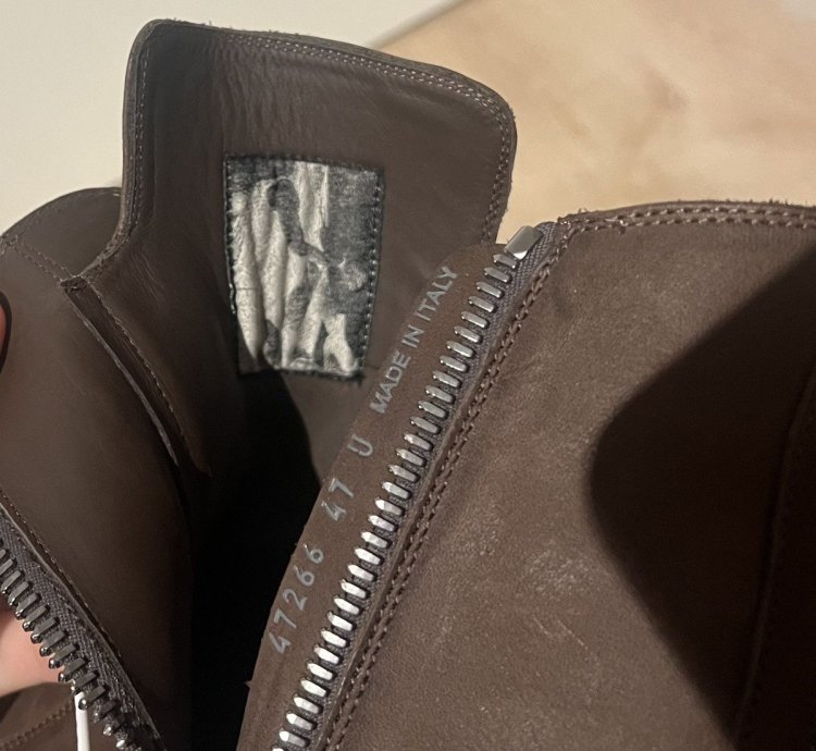 Rick Owens Ramones Mainline Waxed Nubuck Brown US14 EU47