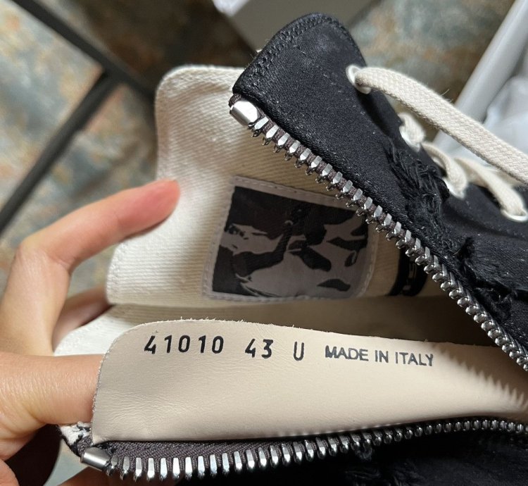 Rick Owens Ramones slash destroyed sneakers