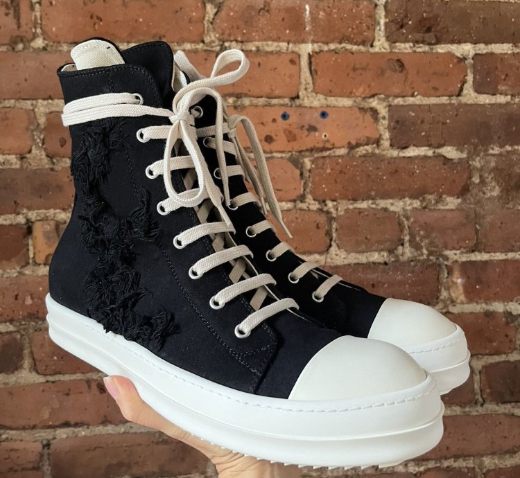 Rick Owens Ramones slash destroyed sneakers