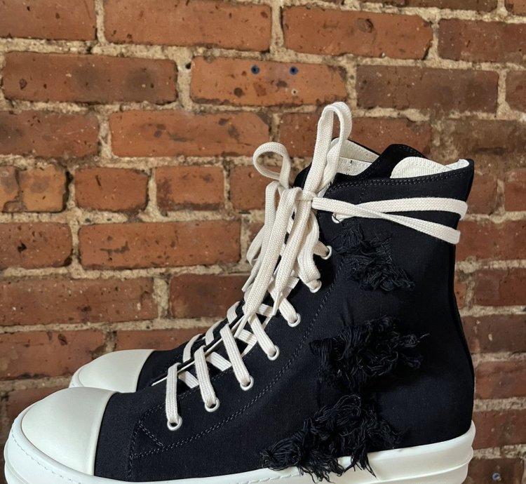 Rick Owens Ramones slash destroyed sneakers