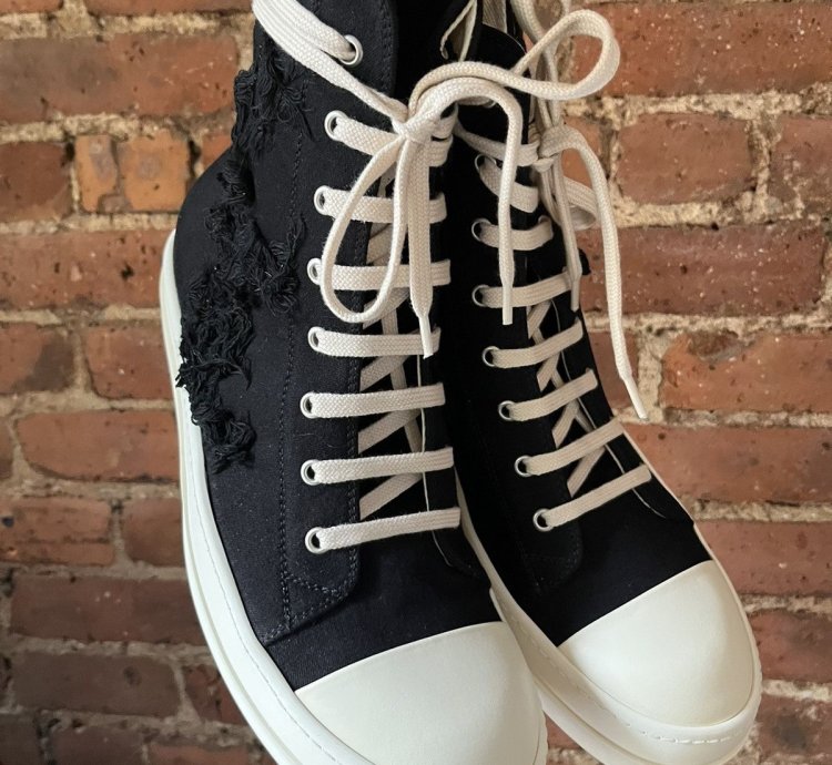 Rick Owens Ramones slash destroyed sneakers