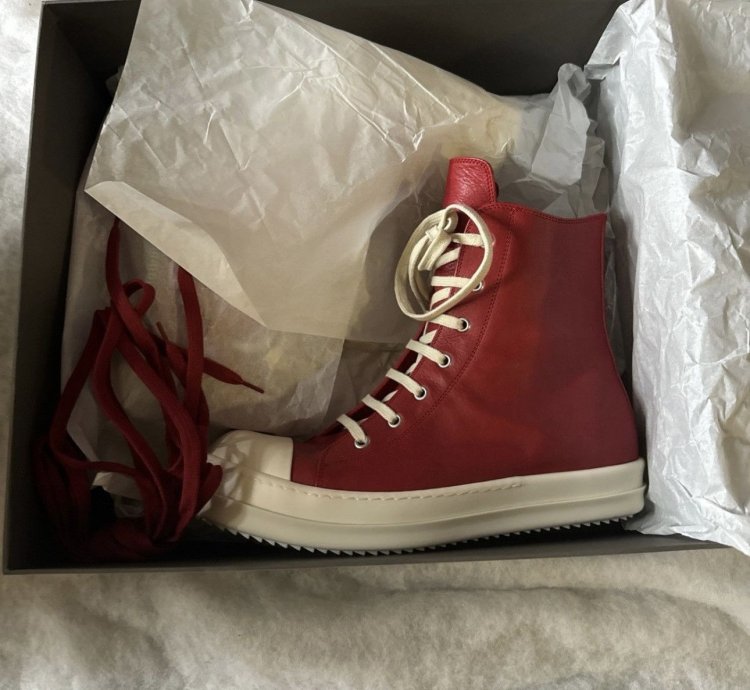 Rick Owens Red Sneakers SS24