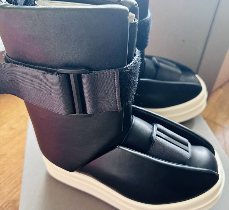 Rick Owens splint boots runway