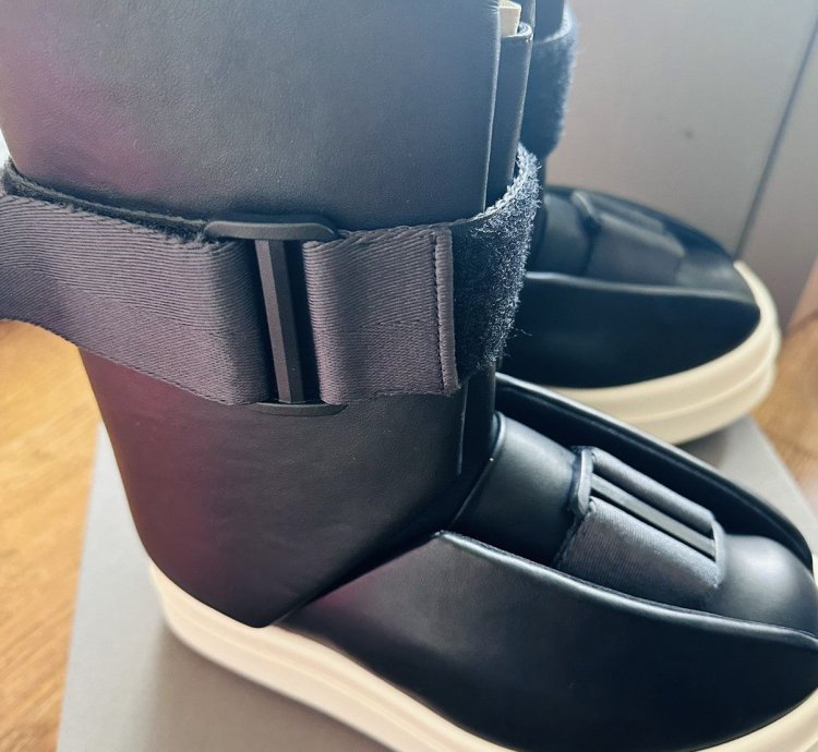 Rick Owens splint boots runway