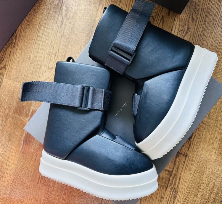 Rick Owens splint boots runway