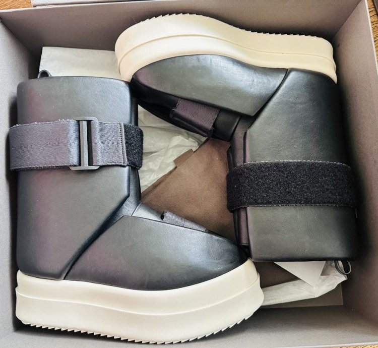 Rick Owens splint boots runway