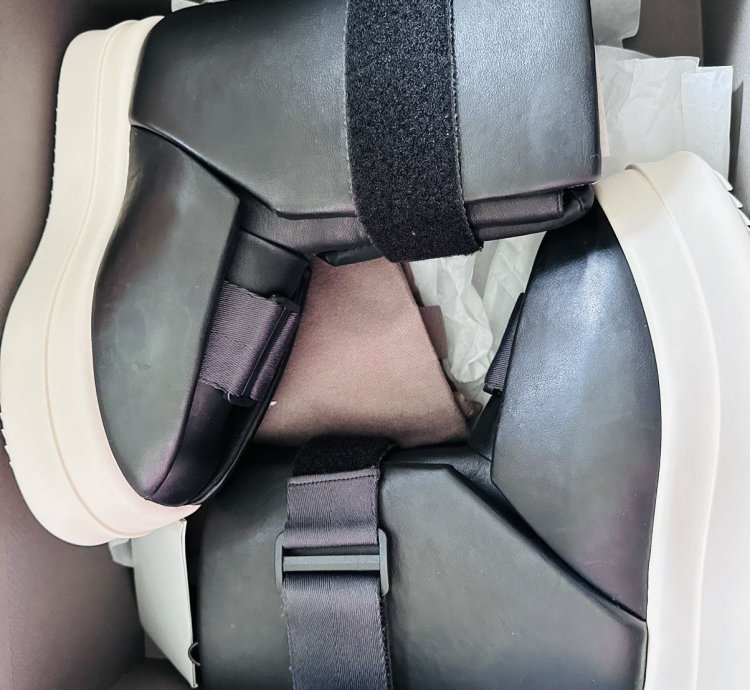 Rick Owens splint boots runway