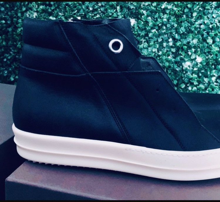 RICK OWENS SS15 ISLAND DUNK BLACK LEATHER SNEAKERS EU46(NEW)