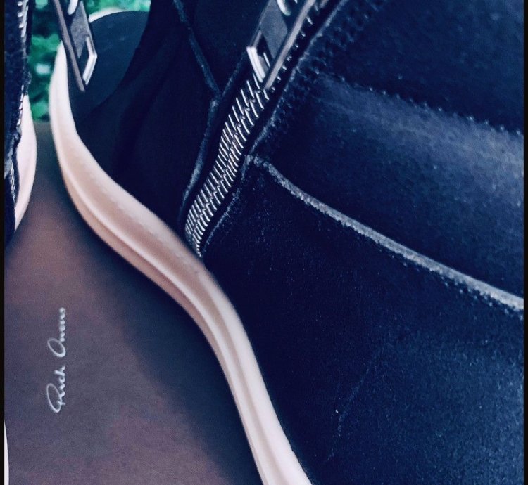 RICK OWENS SS15 ISLAND DUNK BLACK LEATHER SNEAKERS EU46(NEW)
