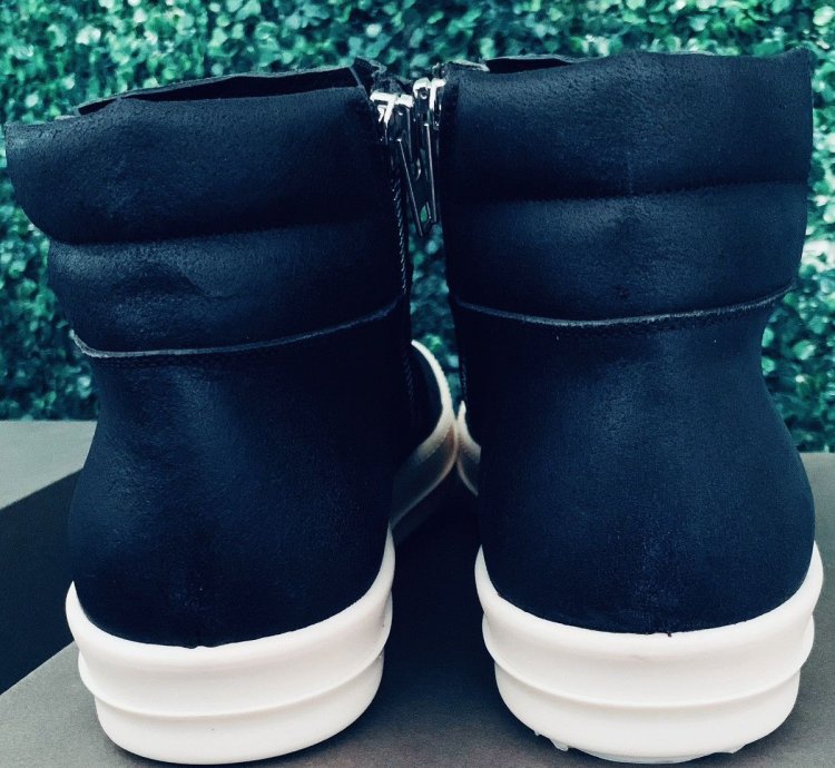 RICK OWENS SS15 ISLAND DUNK BLACK LEATHER SNEAKERS EU46(NEW)