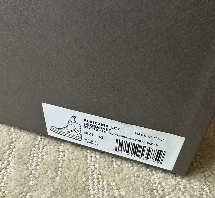 RICK OWENS SS23 EDFU GEOBASKET TRANSPARENT COW LEATHER