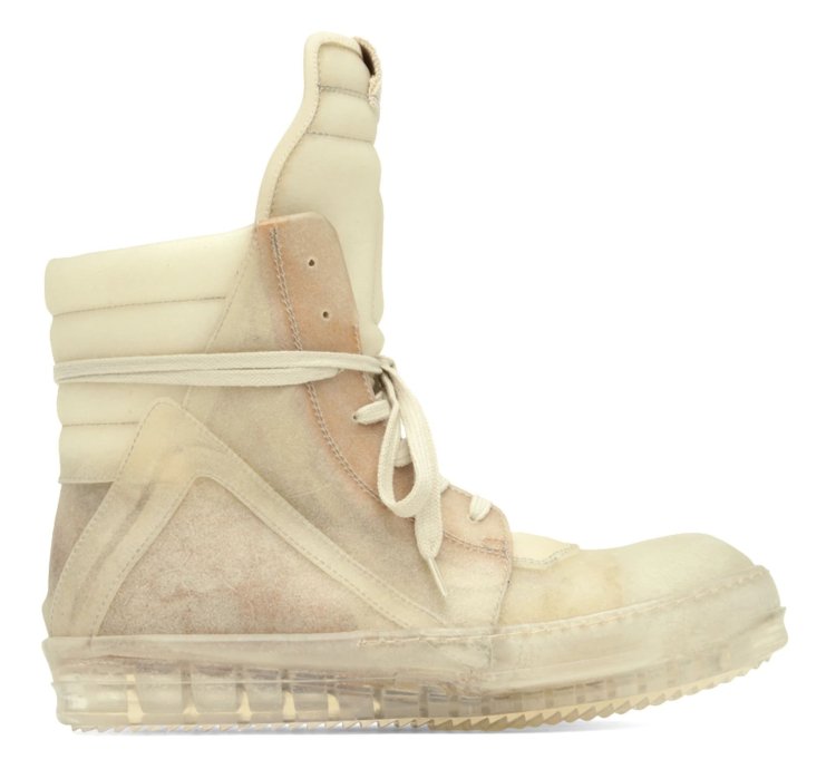RICK OWENS SS23 EDFU GEOBASKET TRANSPARENT COW LEATHER