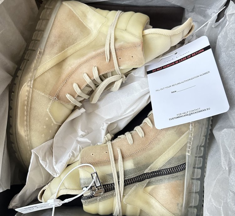 RICK OWENS SS23 EDFU GEOBASKET TRANSPARENT COW LEATHER
