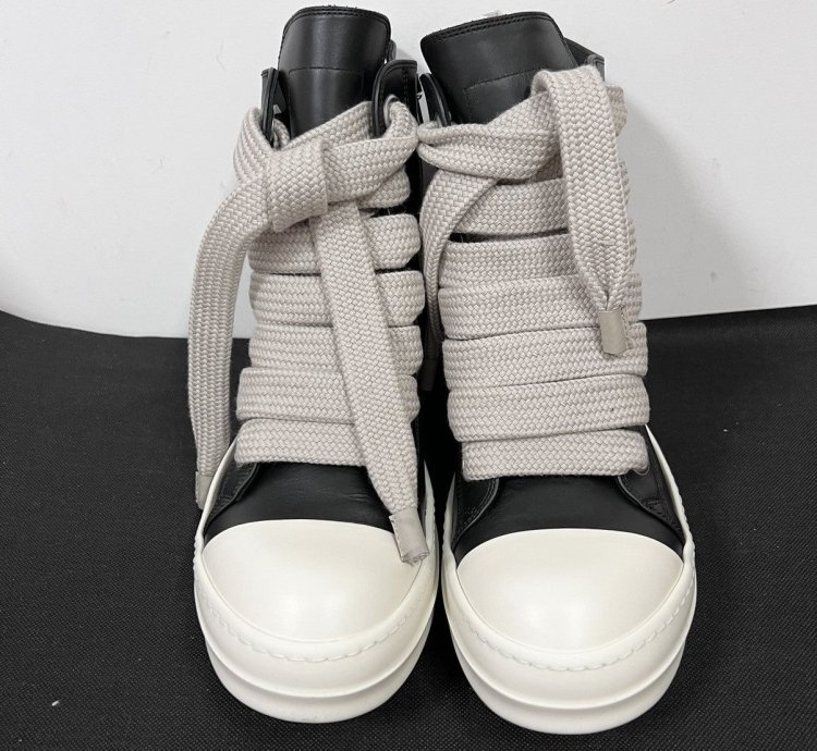 Rick Owens SS23 EDFU Leather Jumbo Laces Sneakers New 42