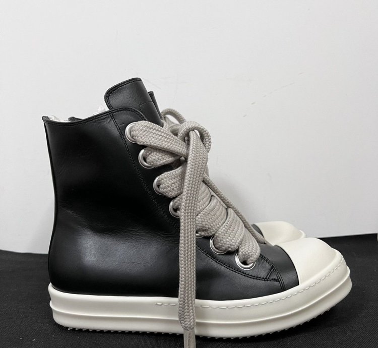 Rick Owens SS23 EDFU Leather Jumbo Laces Sneakers New 42
