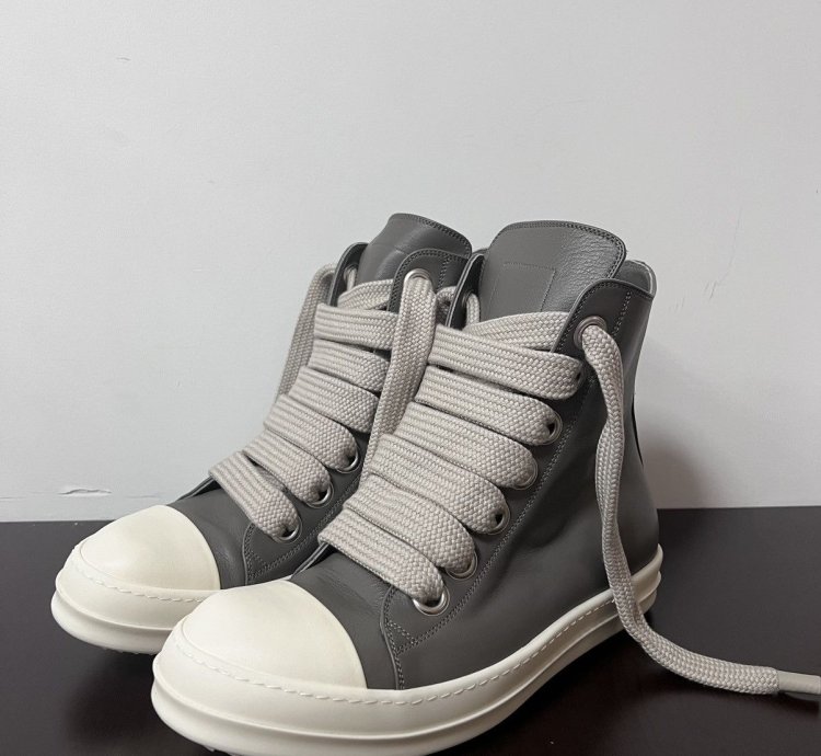 Rick Owens SS23 EDFU Leather Jumbo Laces Sneakers New 44