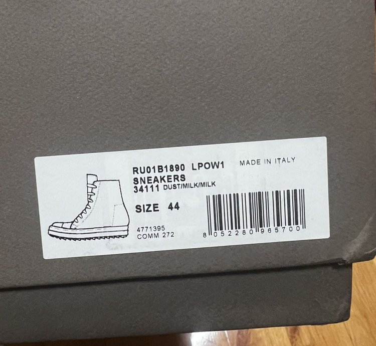 Rick Owens SS23 EDFU Leather Jumbo Laces Sneakers New 44