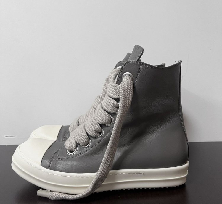 Rick Owens SS23 EDFU Leather Jumbo Laces Sneakers New 44