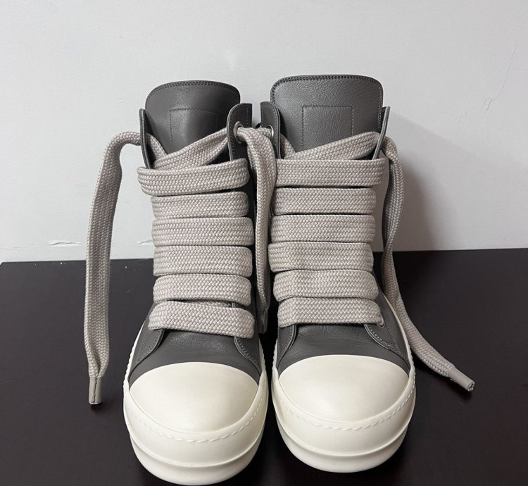 Rick Owens SS23 EDFU Leather Jumbo Laces Sneakers New 44