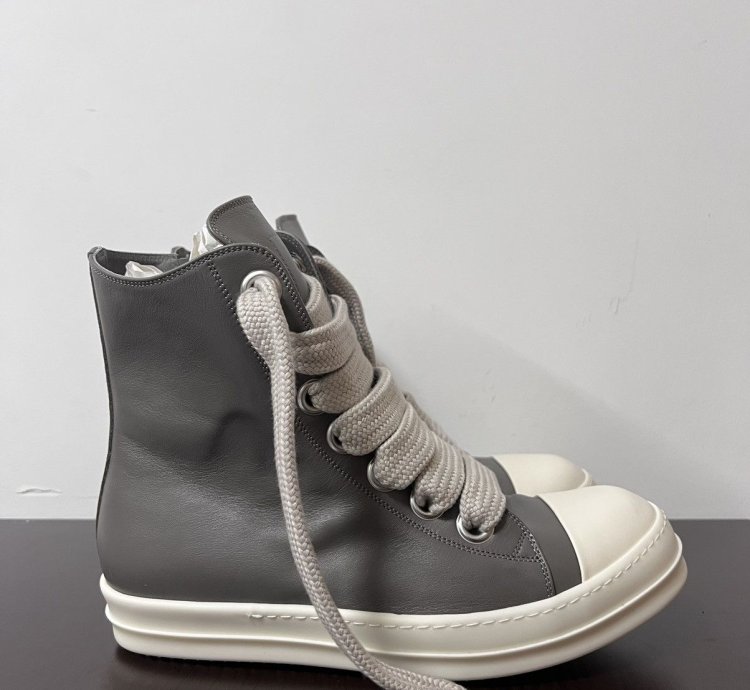 Rick Owens SS23 EDFU Leather Jumbo Laces Sneakers New 44